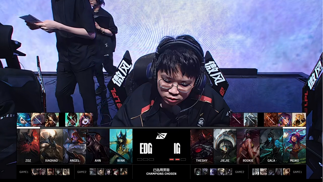 EDG横扫NS，Scout成为全场焦点半决赛2:1（釜山）